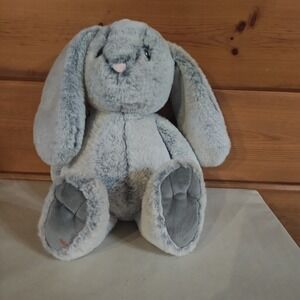 Target Giggle Scape 16" Bunny Rabbit Frosted Grey Plush Stuffed Animal Pink Nose